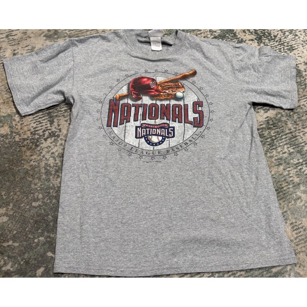 Vintage 2005 Washington Nationals T Shirt Mens Medium Grey Inaugural Season CSA